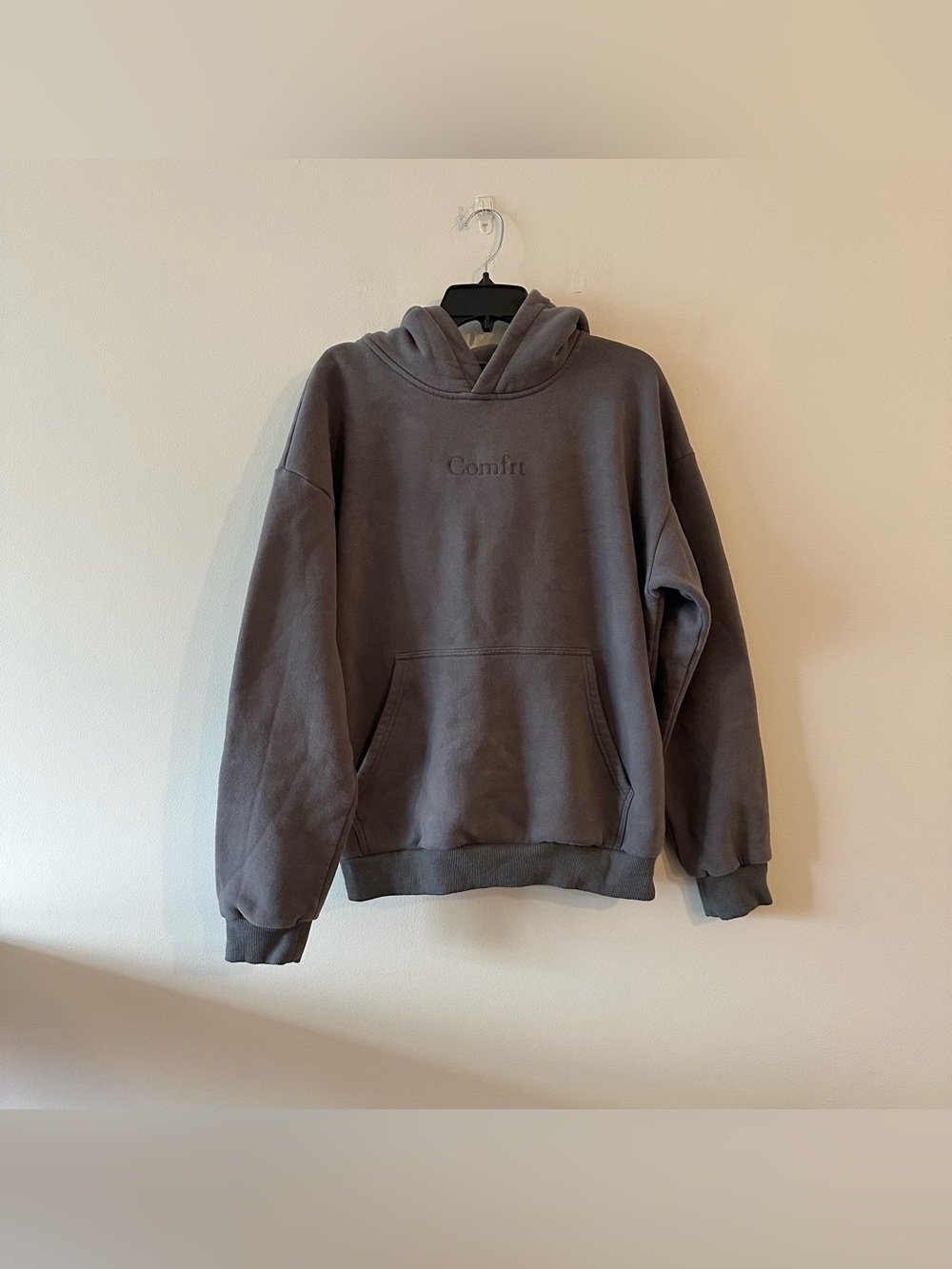 Comfrt Signature Logo Oversized Lounge Hoodie Steel Grey L